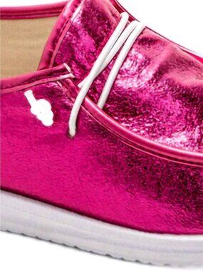 NWOT Corkys Kayak Metallic Fushia pink fun glam slip-on shoes 10
